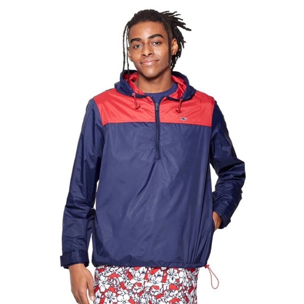 Vineyard Vines for Target Pullover Windbreaker Navy and Red XXL